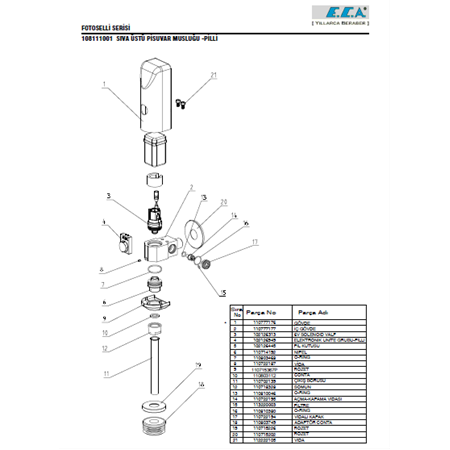 ECA 102126949 FOTOSELLİ PİSUVAR ELEKTRONİK GÖZ