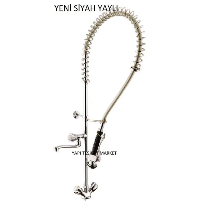 ENDÜSTRİYEL MUTFAK BATARYASI TEZGAHTAN ÇEVİRMELİ ARA MUSLUKLU