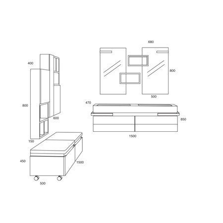 PETEK BANYO EXCLUSIVE SERRA 150 CM BANYO DOLABI