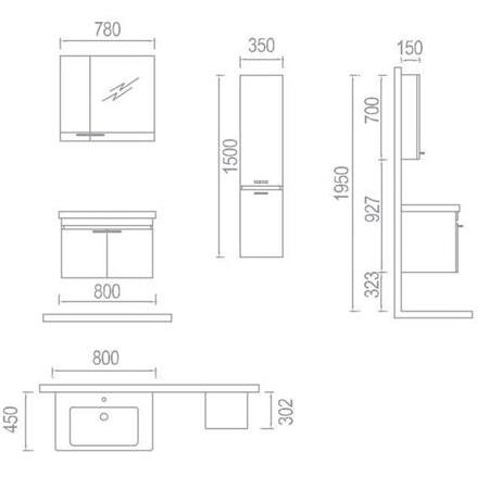 PETEK PRİMO 80 CM BANYO DOLABI