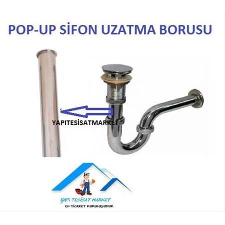 POP UP BAS AÇ AÇ KAPA KLİKLİ LAVABO SİFON UZATMASI