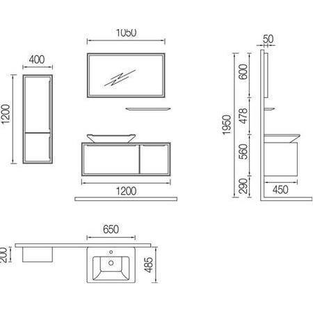 PETEK BANYO EXCLUSIVE BERLİN 120 CM BANYO DOLABI