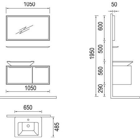PETEK BANYO EXCLUSIVE BERLİN 105 CM BANYO DOLABI