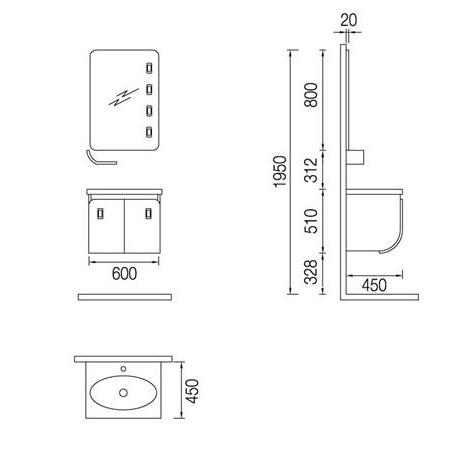 PETEK BANYO PLATİN FORLİ 60 CM BANYO DOLABI