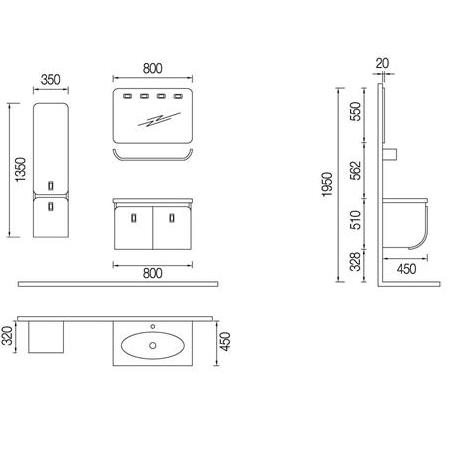 PETEK BANYO PLATİN FORLİ 80 CM BANYO DOLABI